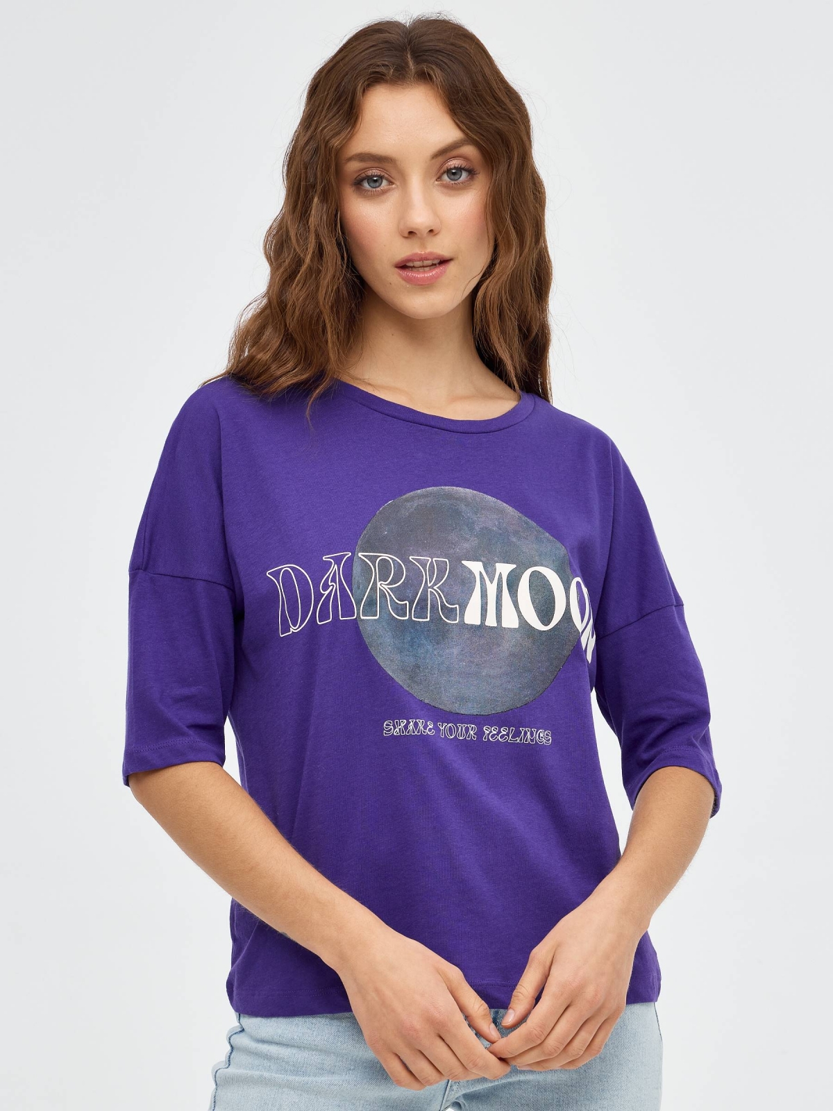 Camiseta print Darkmoon violeta vista media frontal