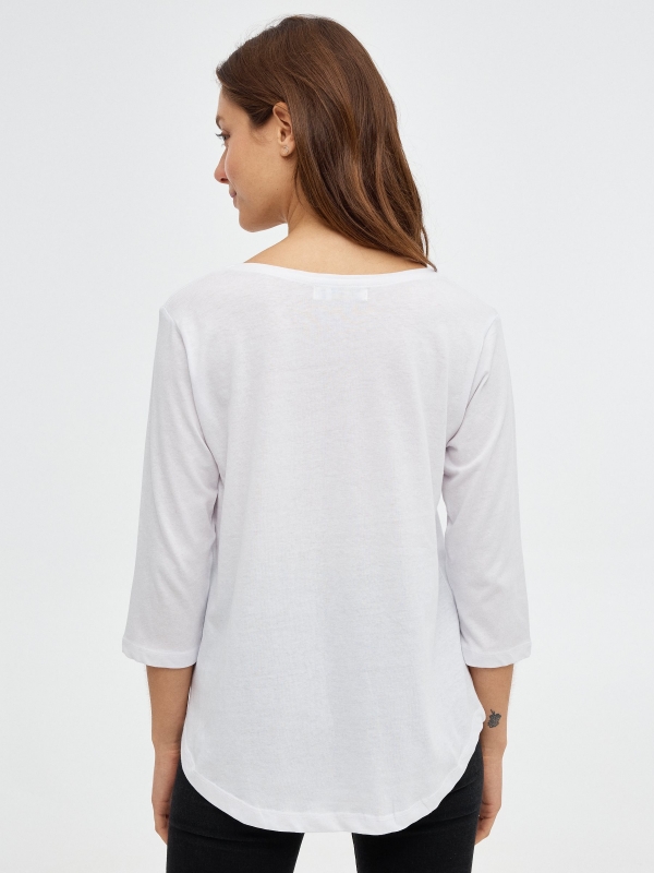 Camiseta Wish List blanco vista media trasera