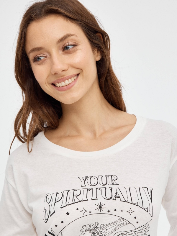 T-shirt Your Spiritually off white vista detalhe