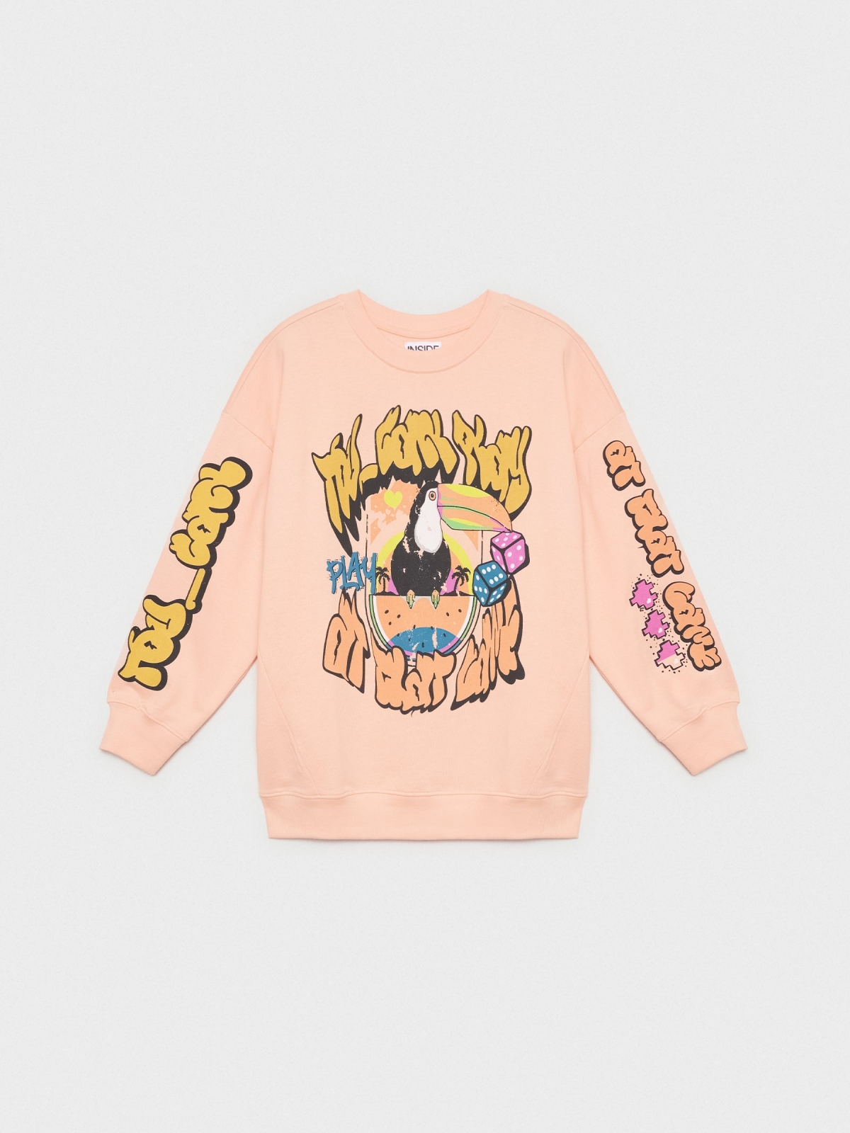  Graphic oversized sweatshirt peach