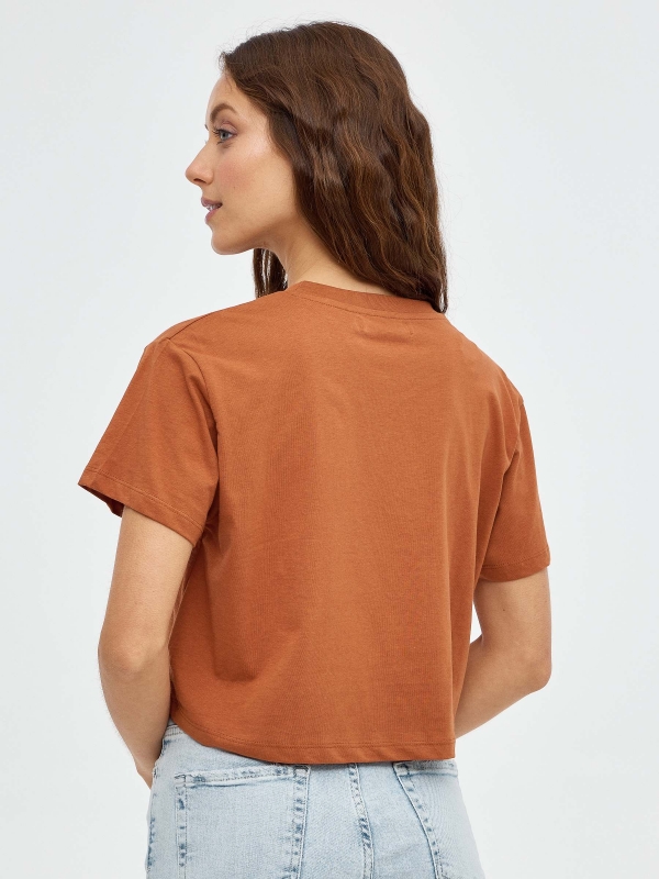 Lousiana crop top brown middle back view