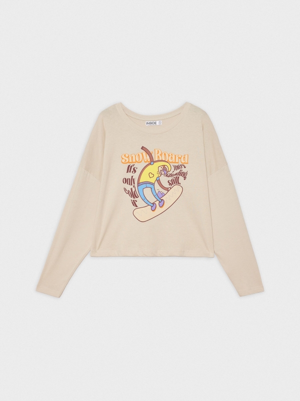  T-shirt crop Snowboard taupe