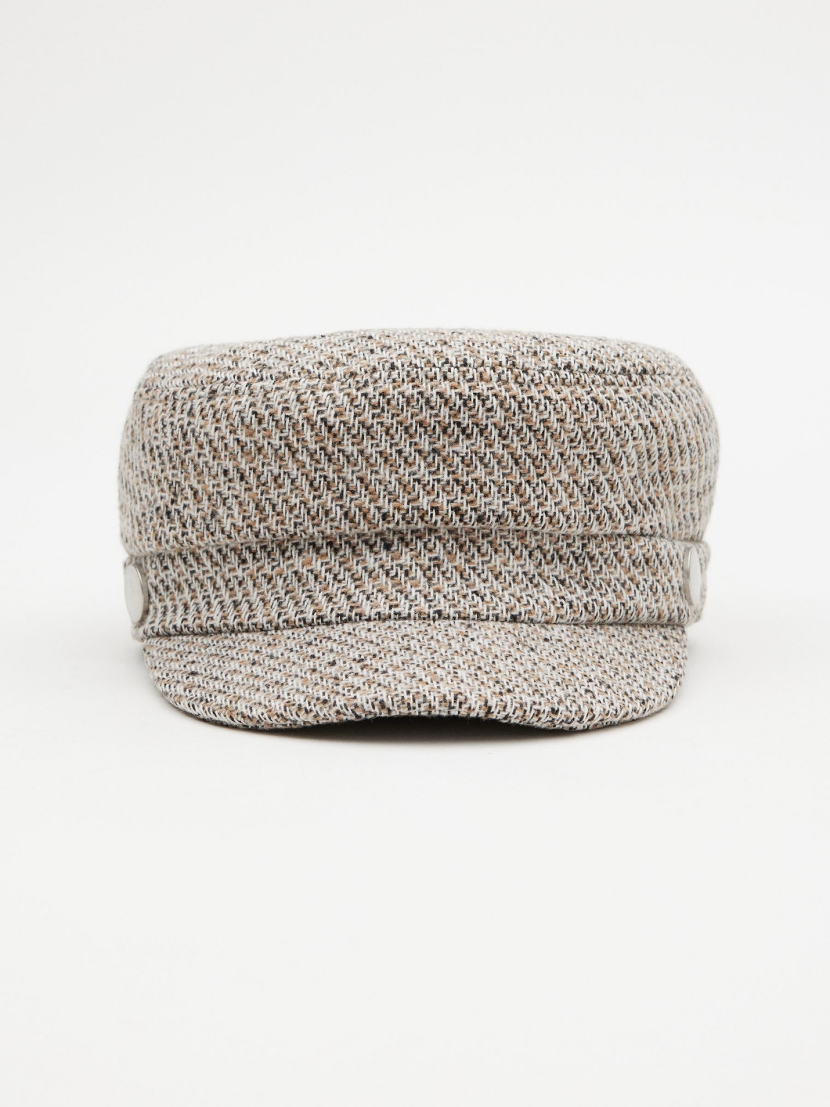 Jacquard beret cap beige