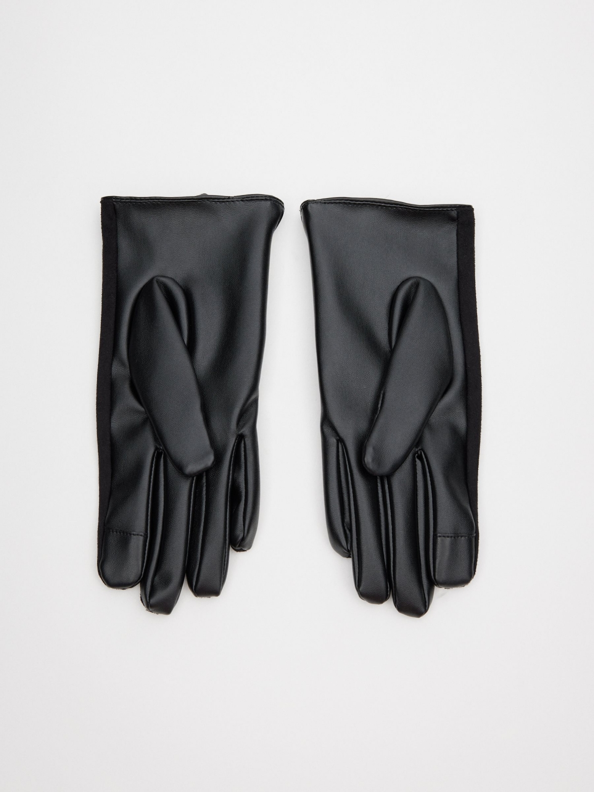 Leatherette gloves black