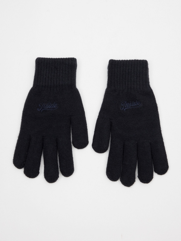 Guantes bordado marca azul oscuro