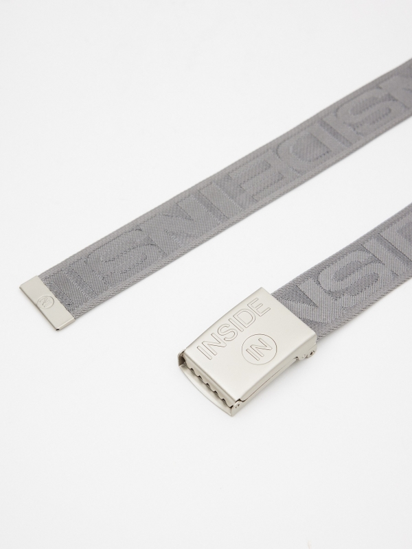 INSIDE Men's Canvas Belt grey detail view