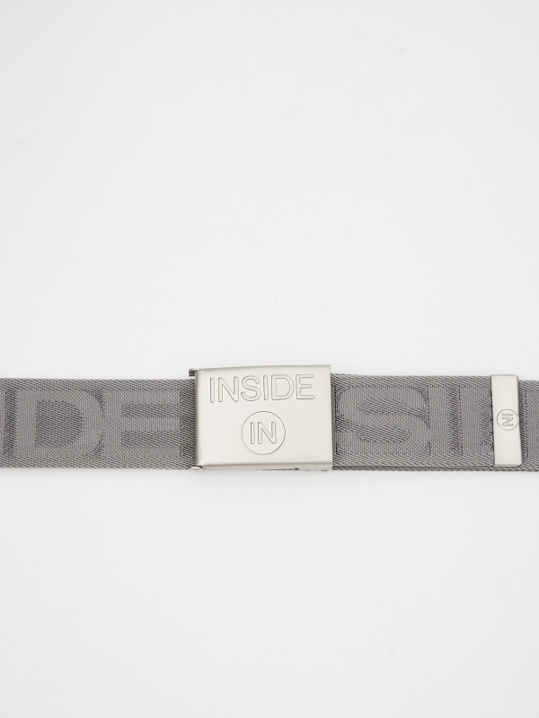 INSIDE Men's Canvas Belt grey detail view