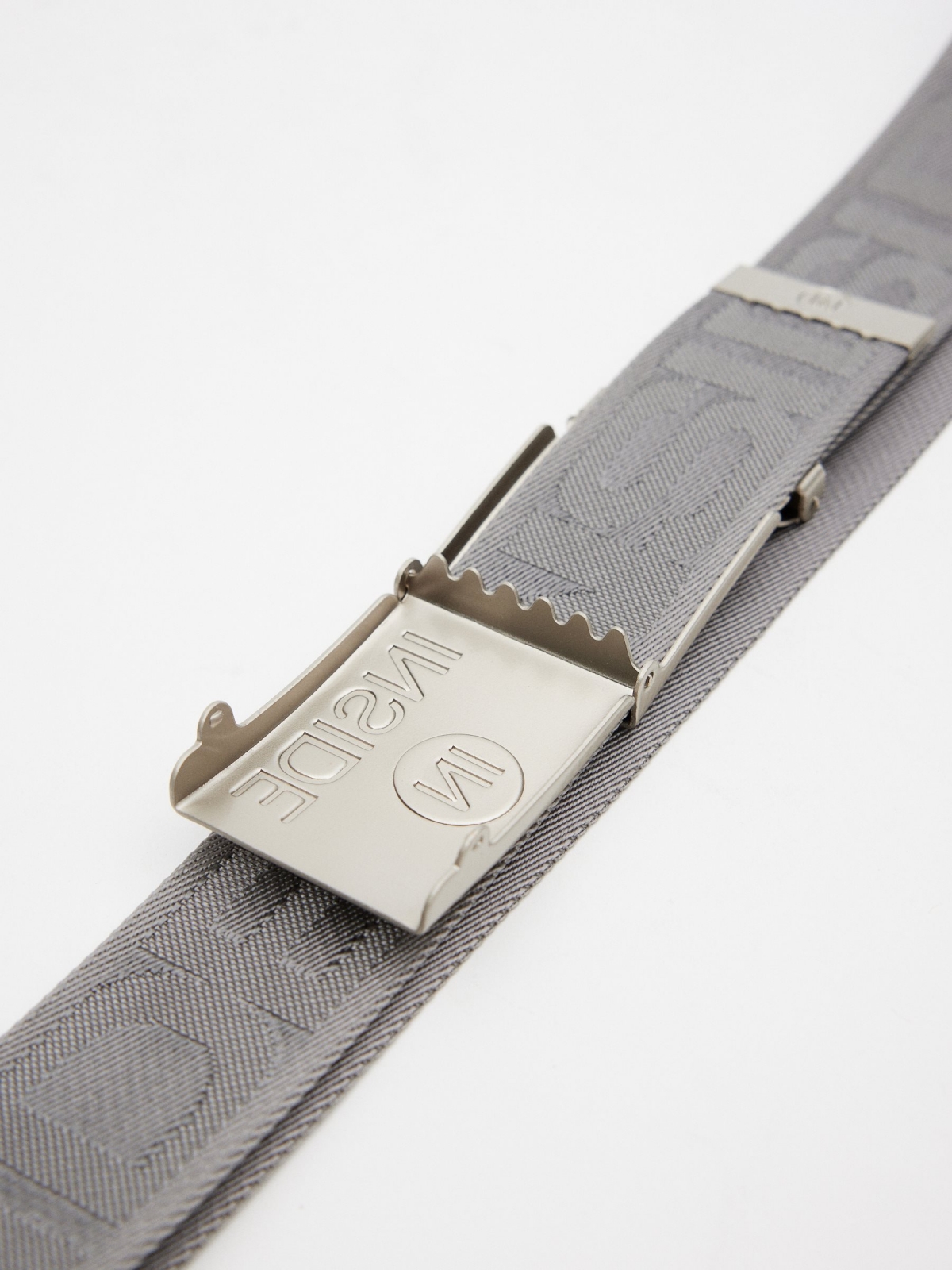 INSIDE Men's Canvas Belt grey detail view