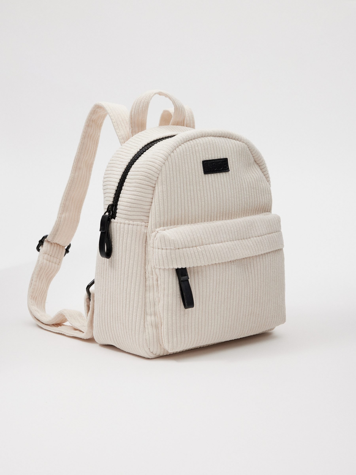 Corduroy casual backpack 45º side view