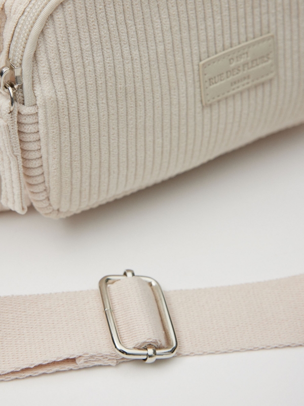 Corduroy crossbody bag off white detail view