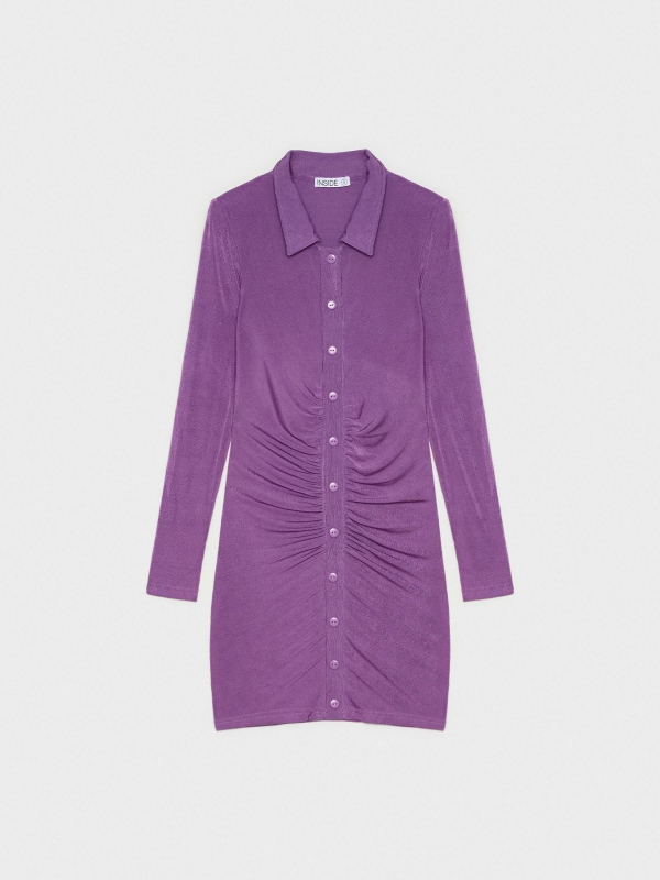  Mini dress with placket closure aubergine