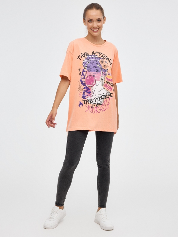 Oversized Gum T-shirt pink front view