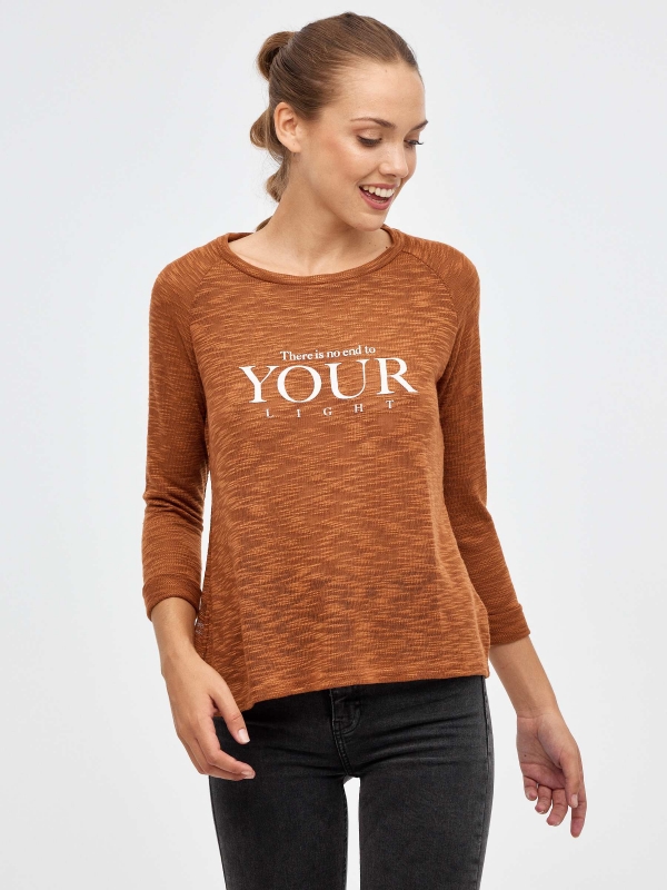 Your Light T-shirt brown middle front view