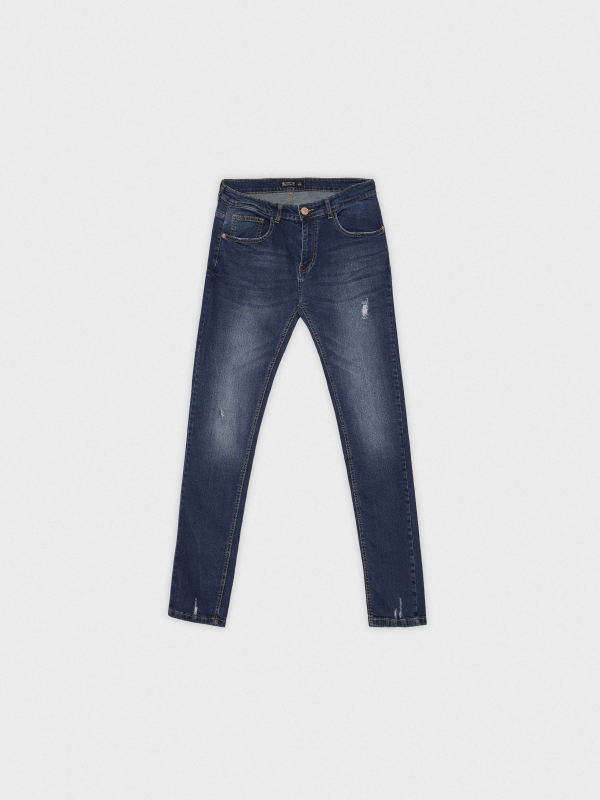  Jeans super slim denim desgastados azul