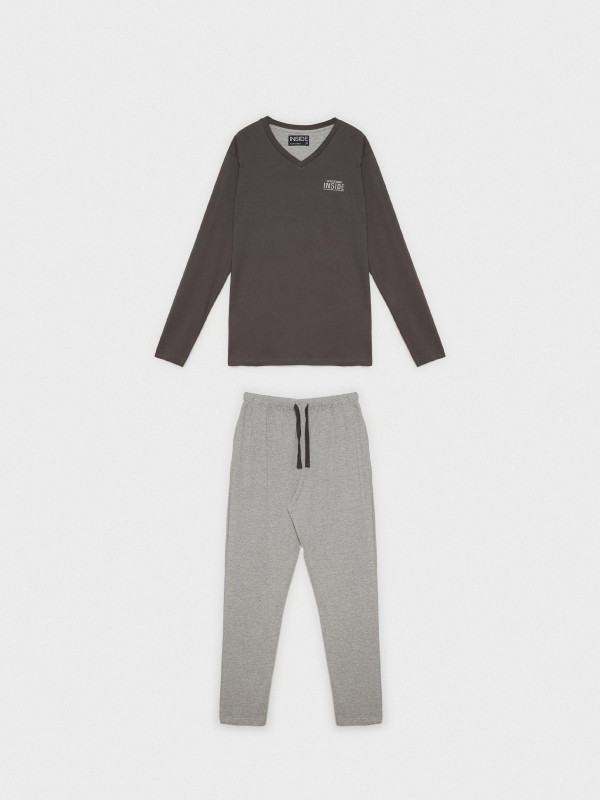 Basic dark gray pajamas melange grey