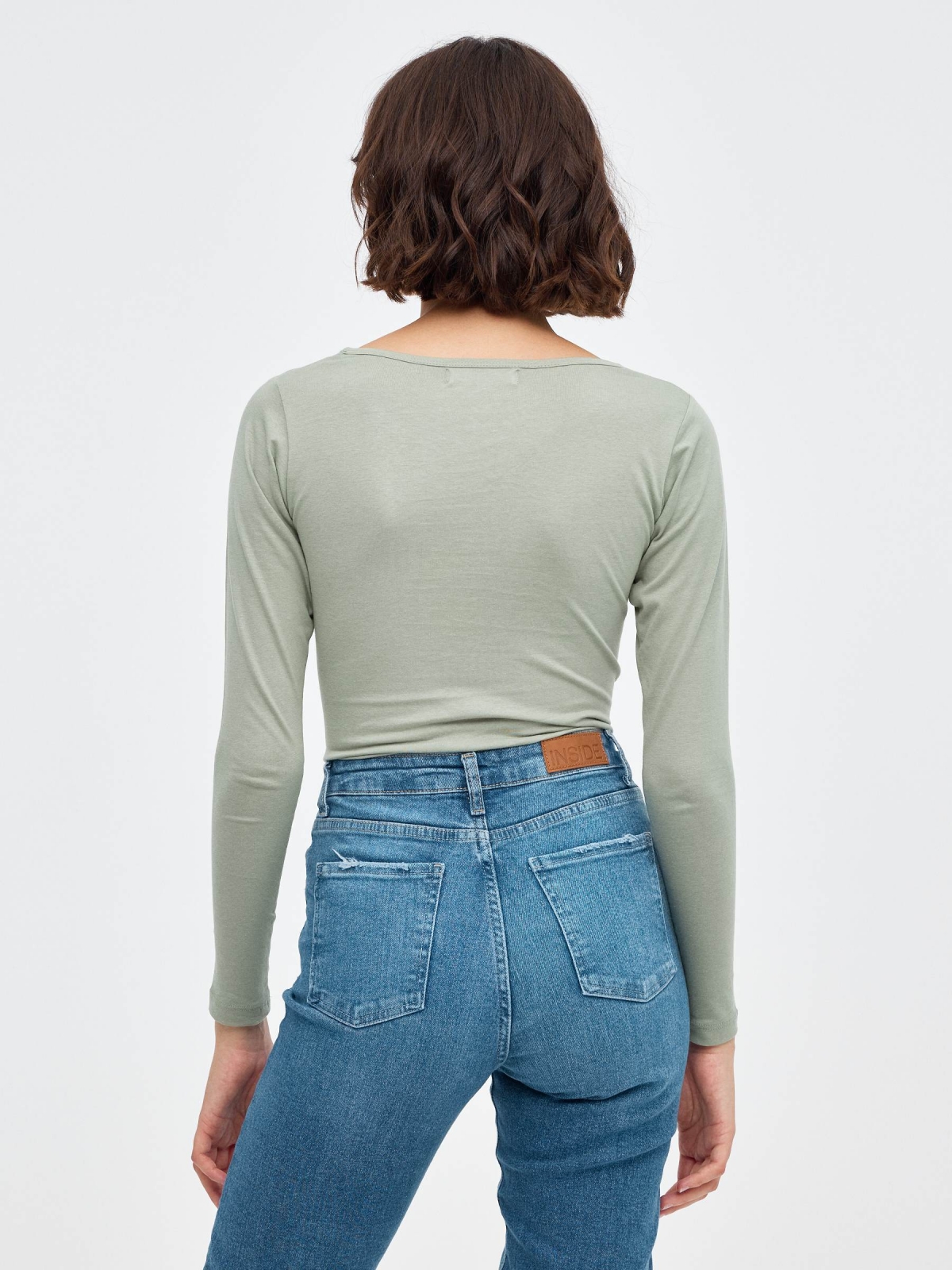 Chapter slim T-shirt greyish green middle back view