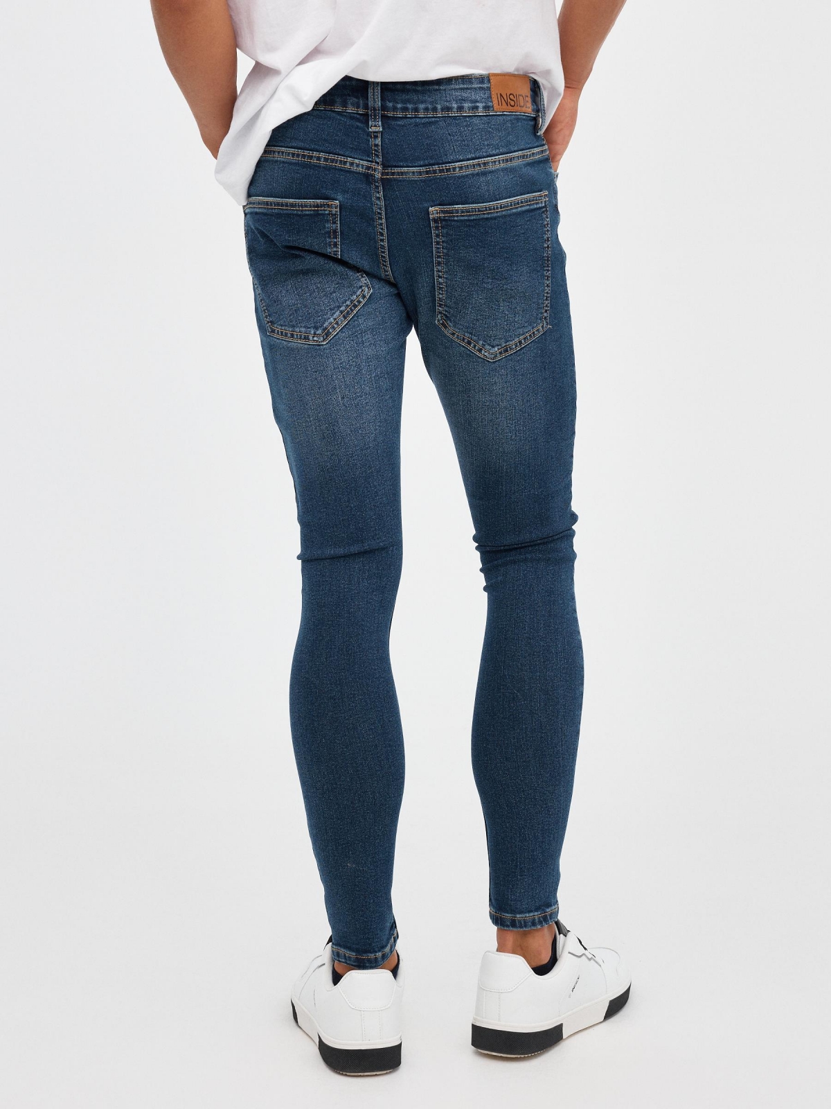 Jeans superskinny de hombre azul marino vista media trasera