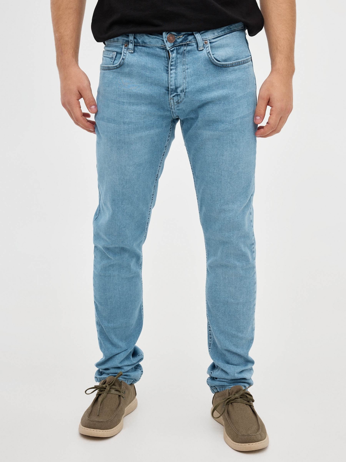 Blue Slim Jeans blue middle front view