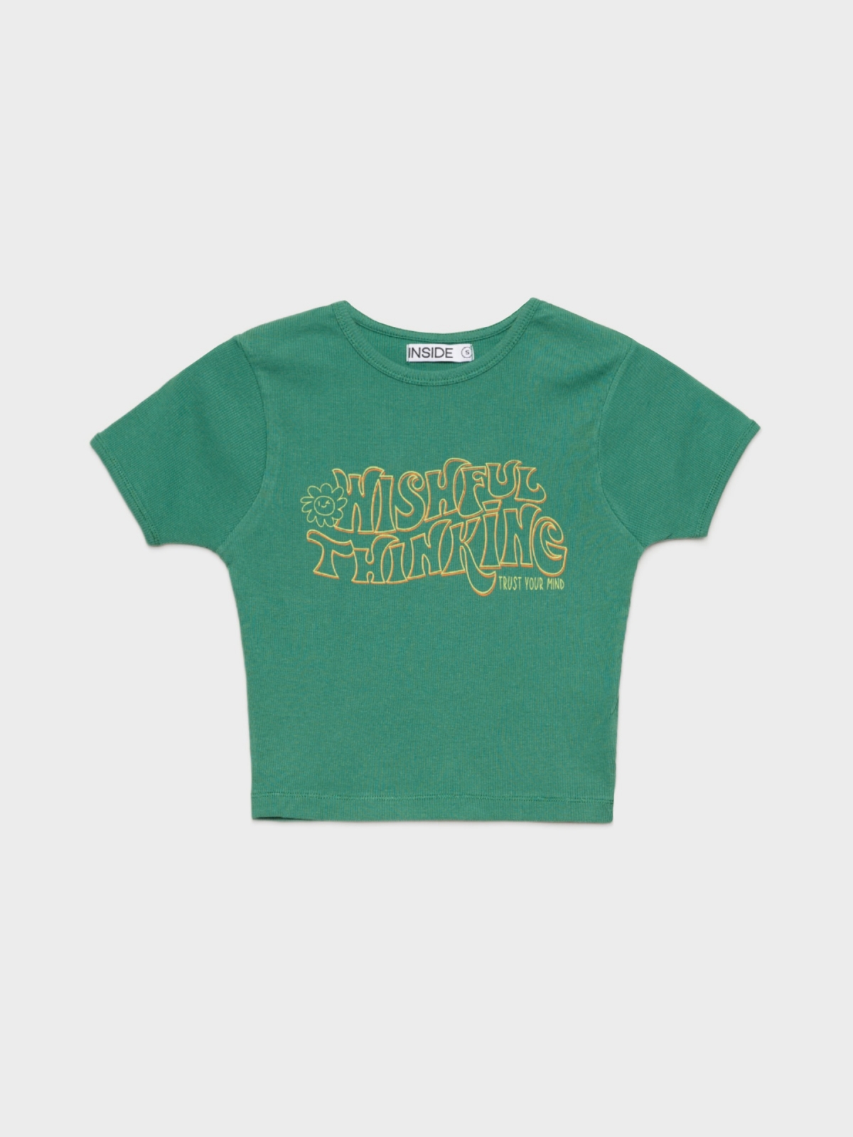  T-shirt crop Wishful Thinking verde escuro