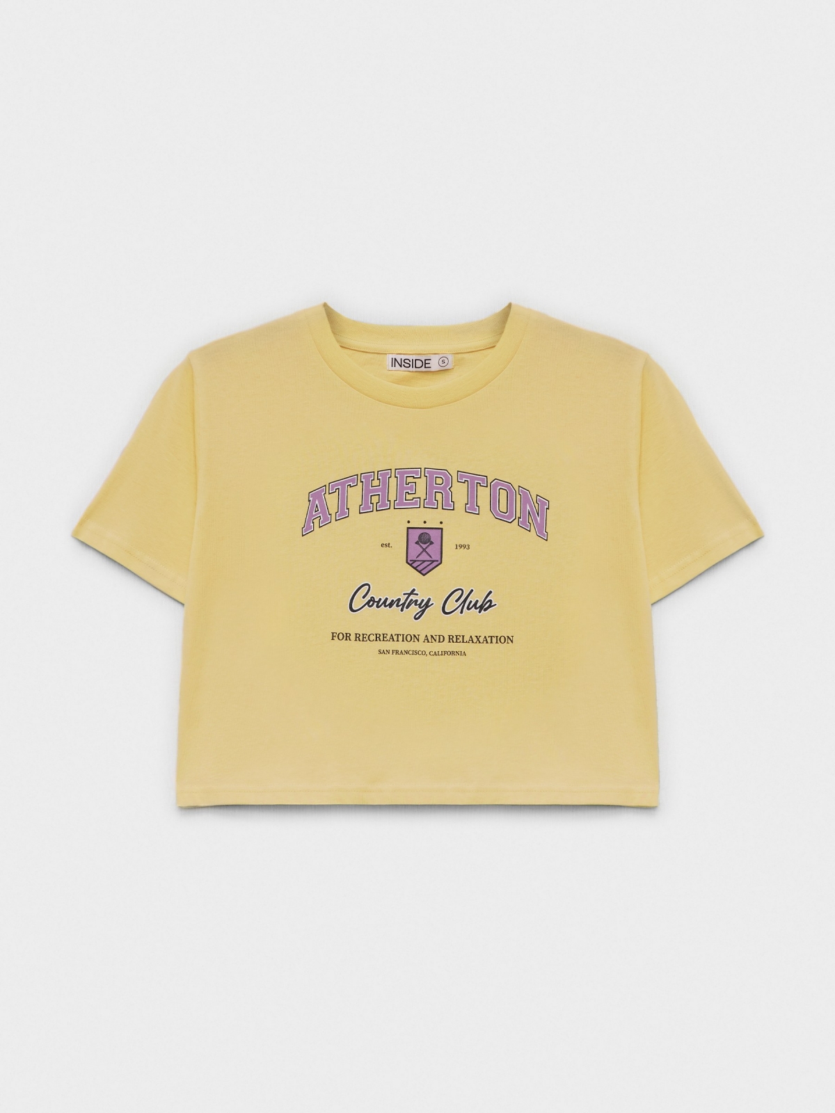  Purple crop top pastel yellow