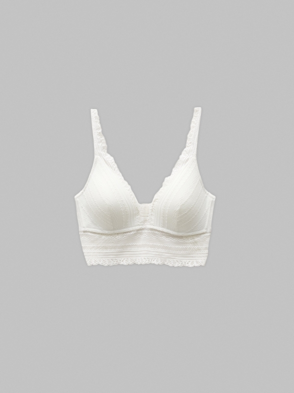 Triangle bra with body white