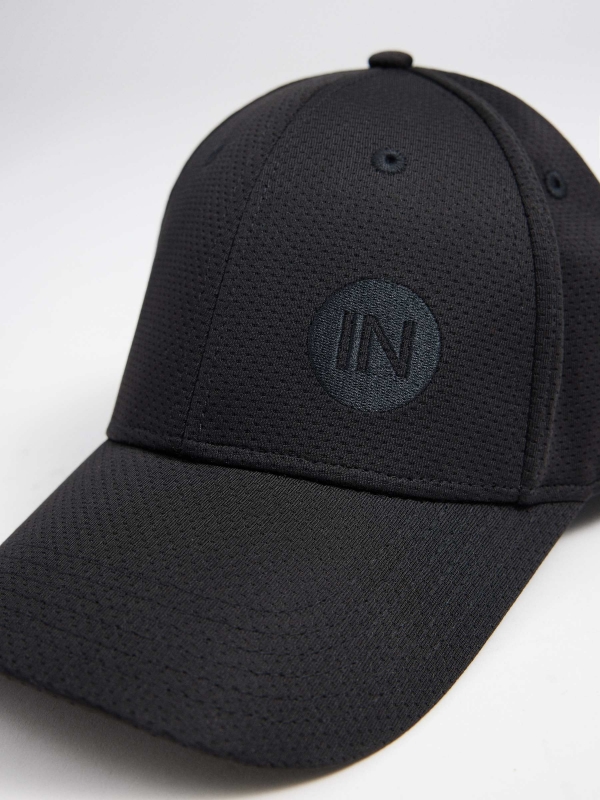 Gorra baseball INSIDE negro vista detalle