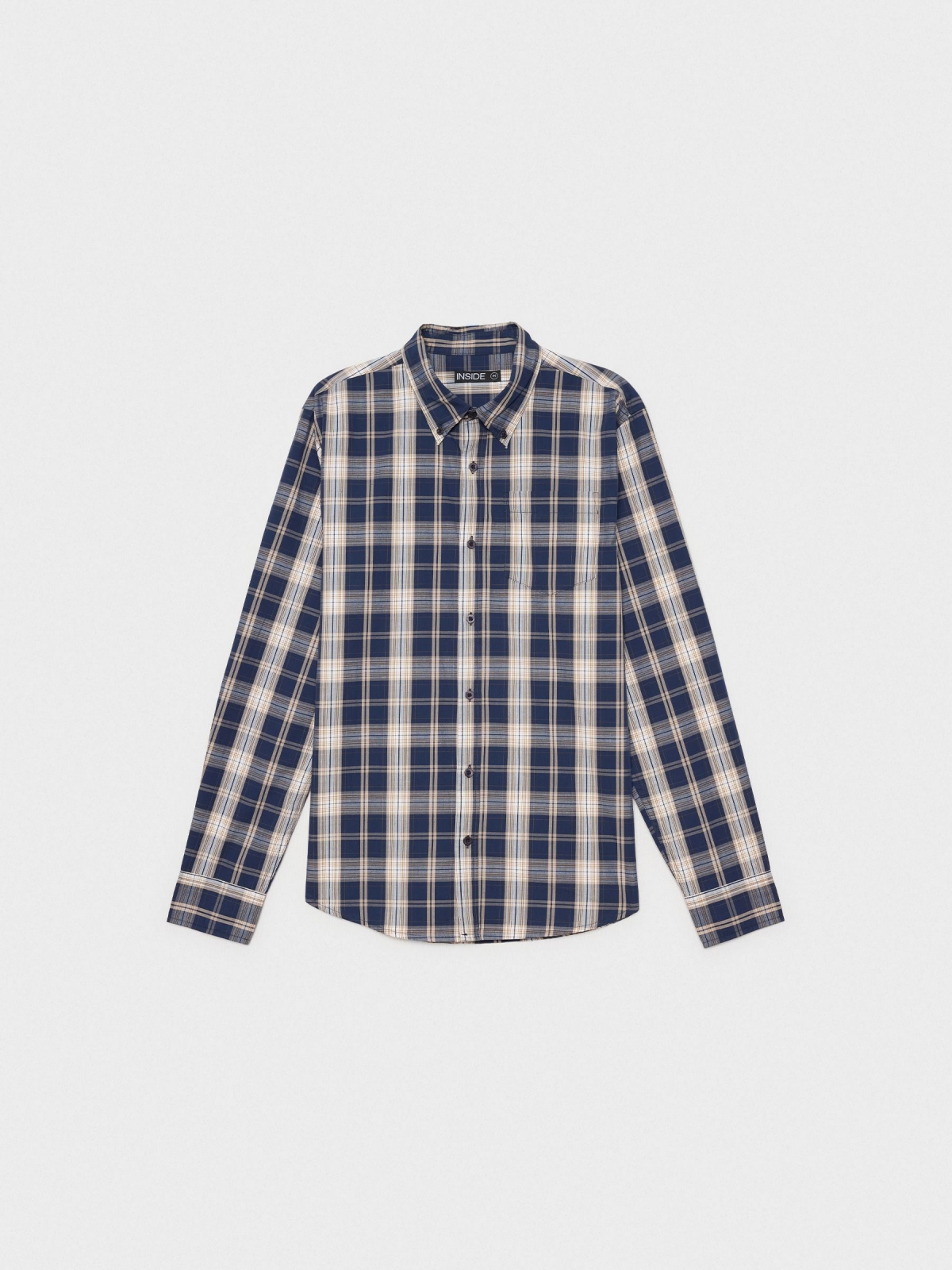  Plaid shirt with pocket blue