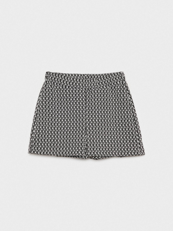  Skort jacquard geométrico negro