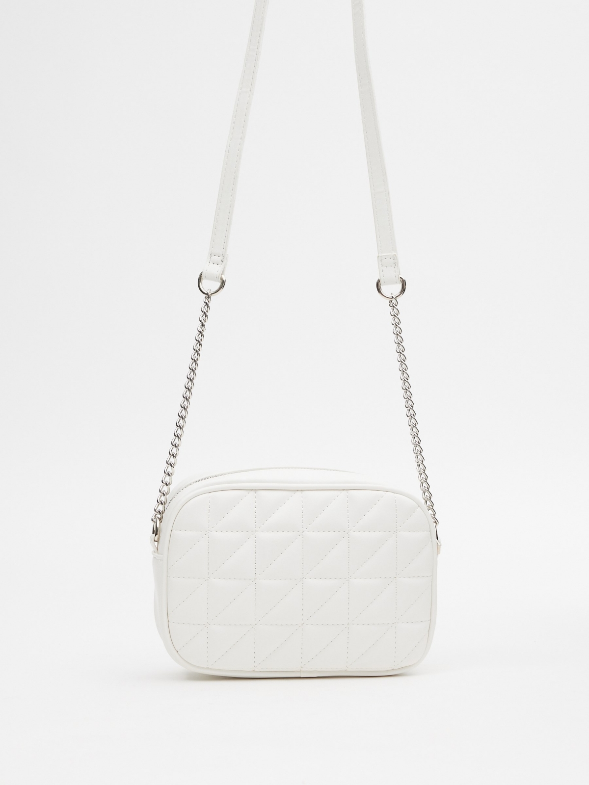 Leatherette crossbody bag white