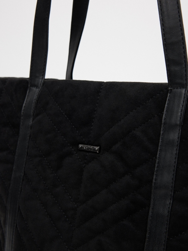 Large shopper bag black detail view