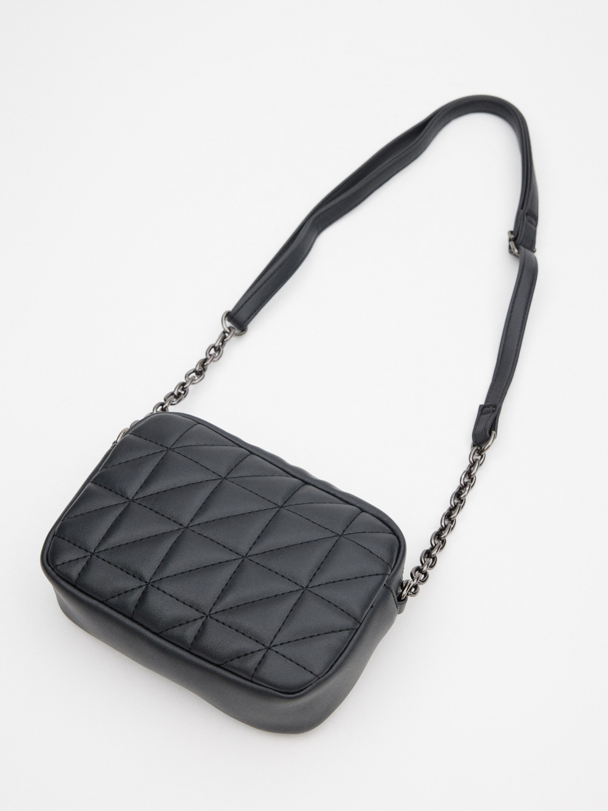 Black quilted crossbody bag black detail view