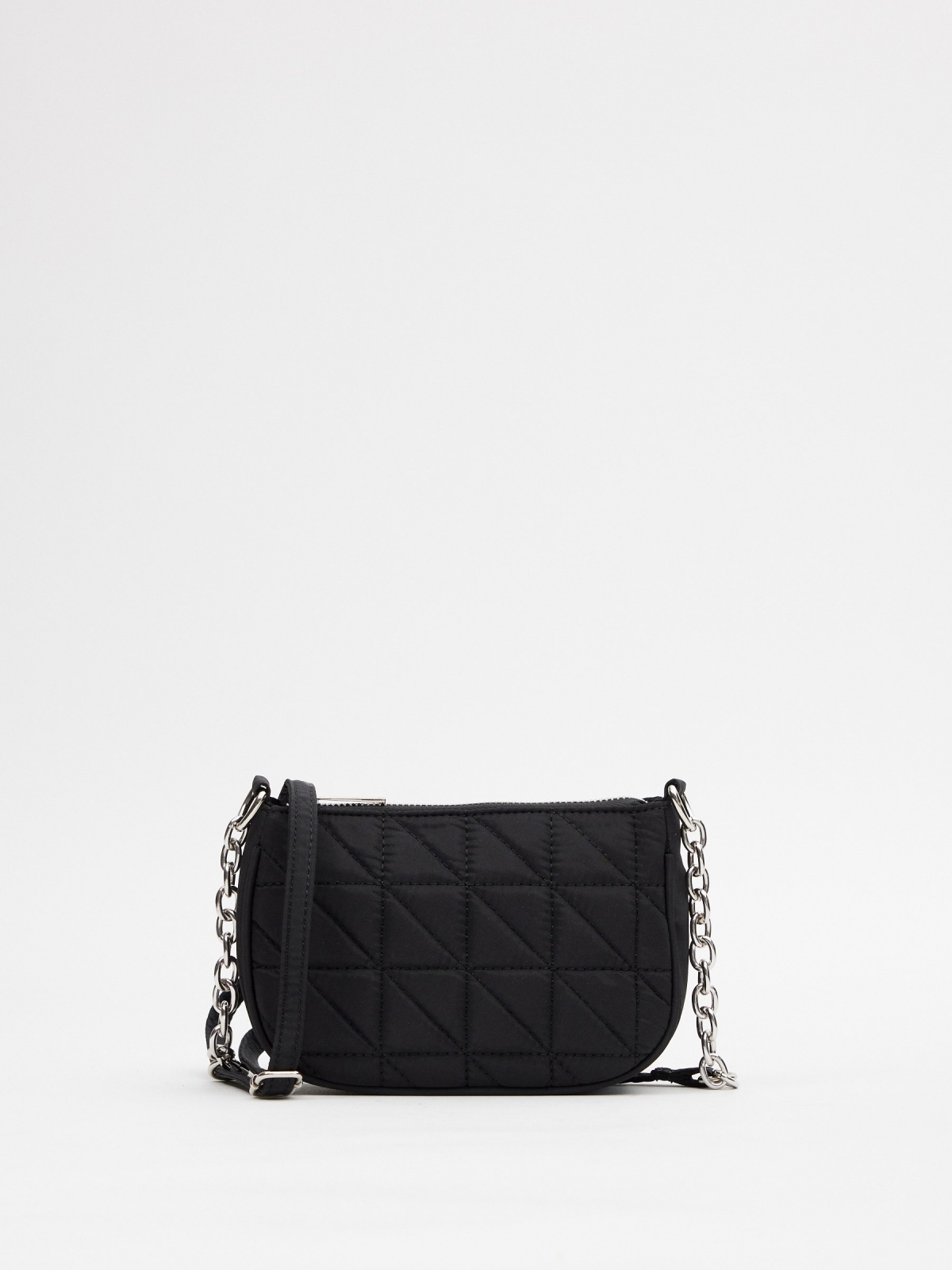 Quilted crossbody bag black 45º side view