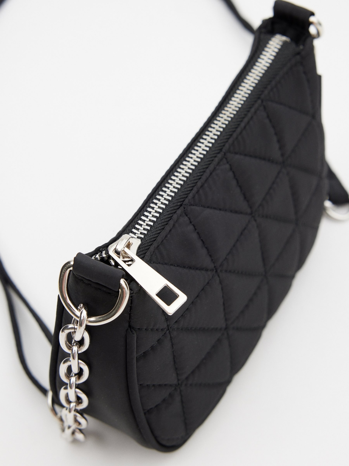 Quilted crossbody bag black detail view