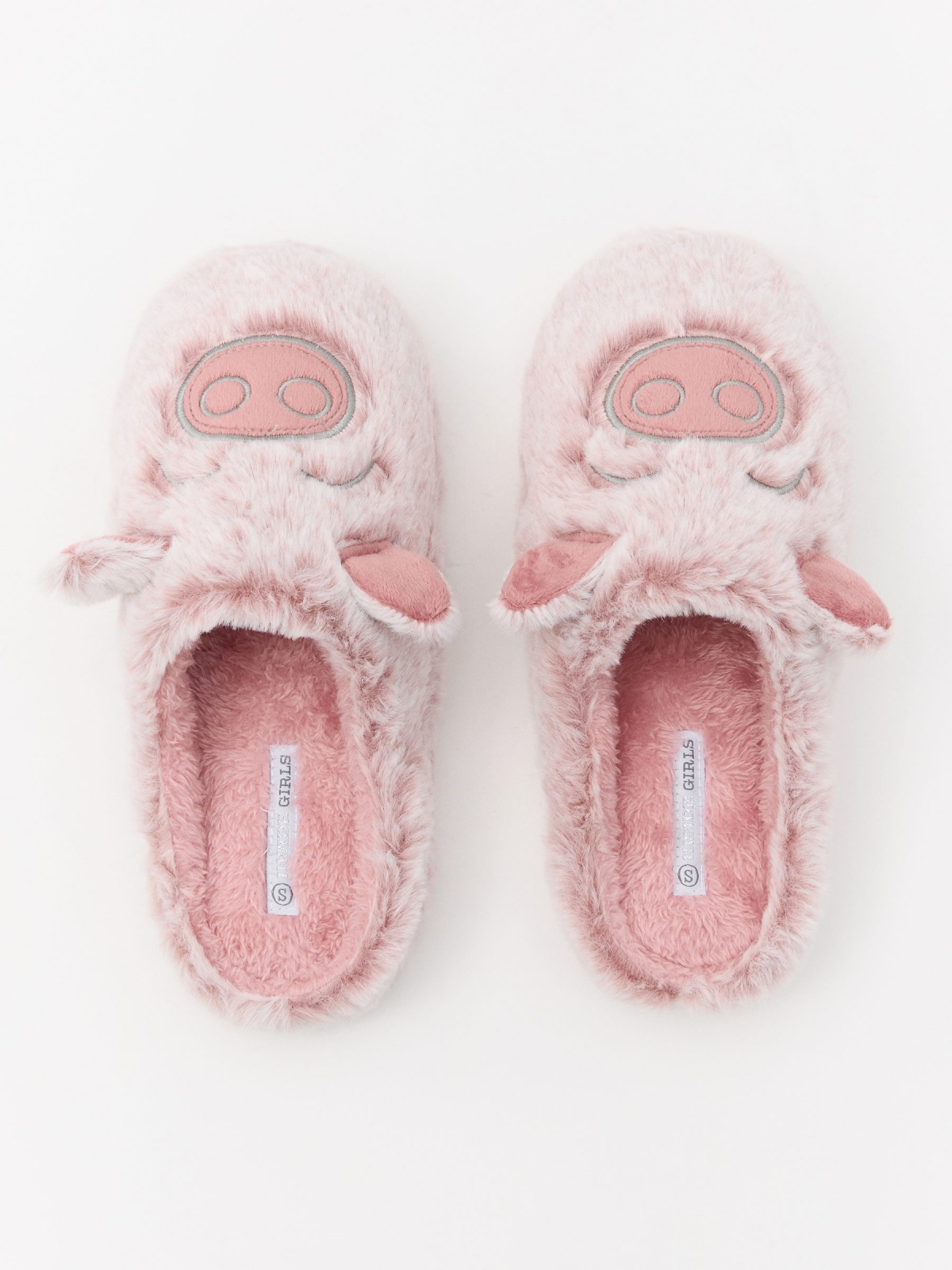 Piggy house slippers light pink detail view