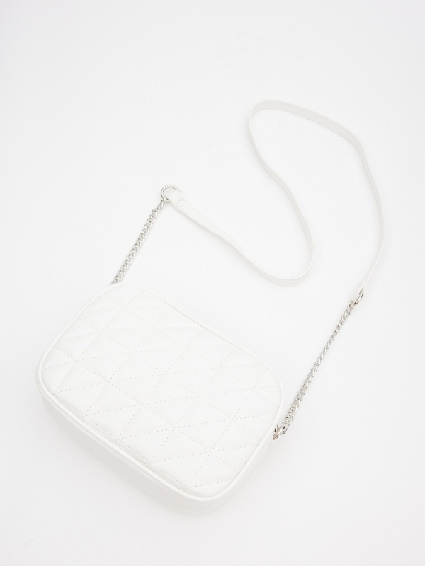 Leatherette crossbody bag white detail view