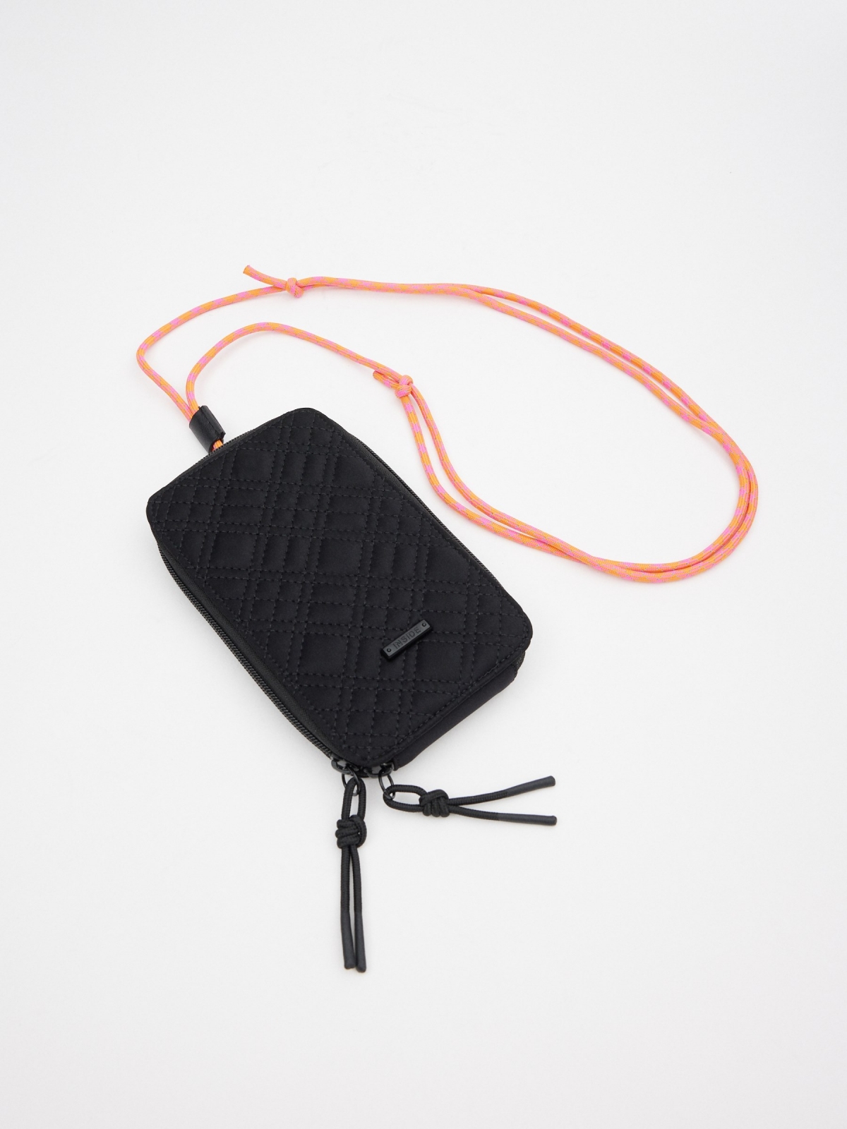 Mini cell phone bag black detail view