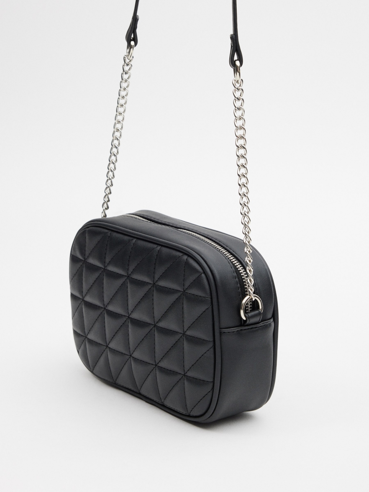 Leatherette crossbody bag black detail view