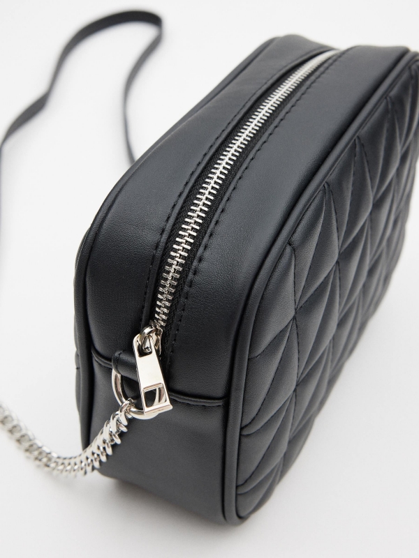 Leatherette crossbody bag black detail view