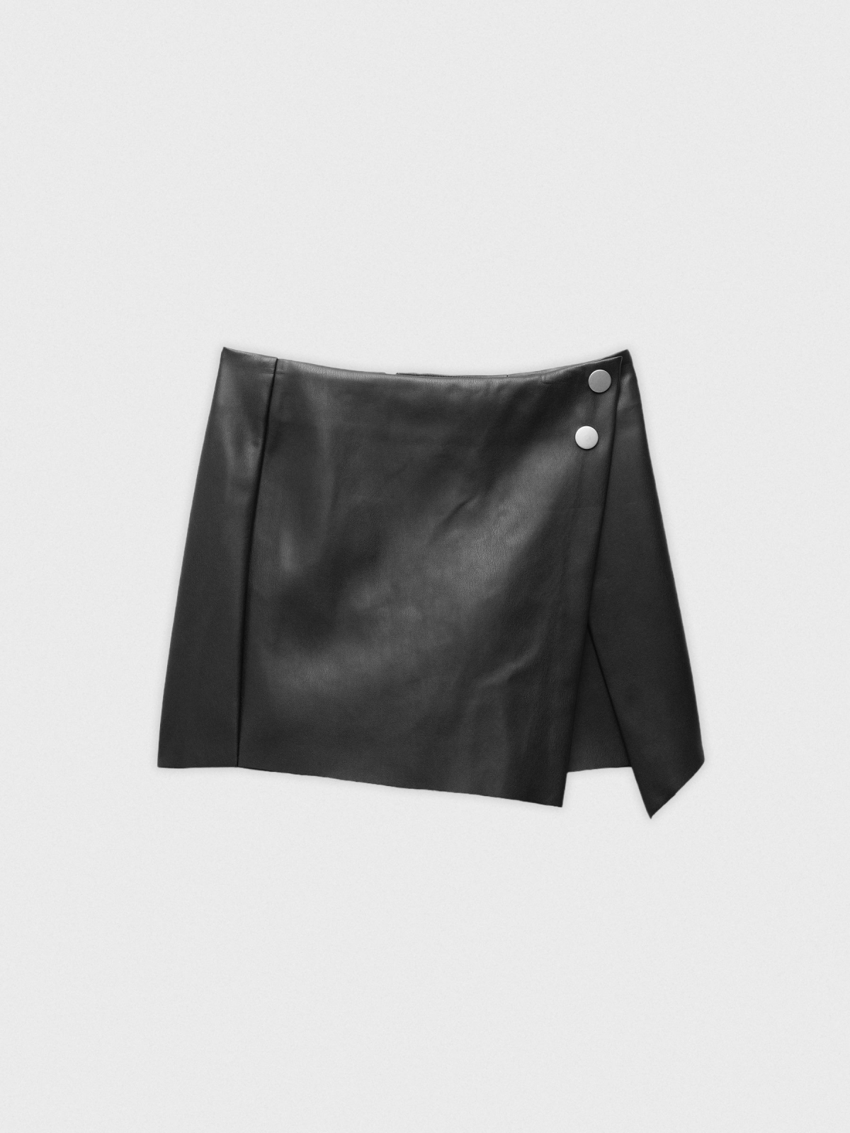  Leather effect skort black