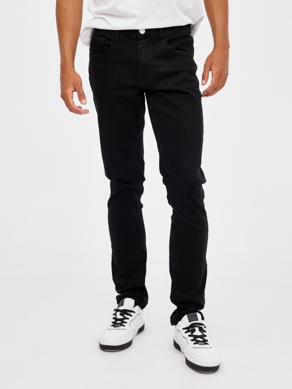 Jeans slim denim negro negro vista media frontal