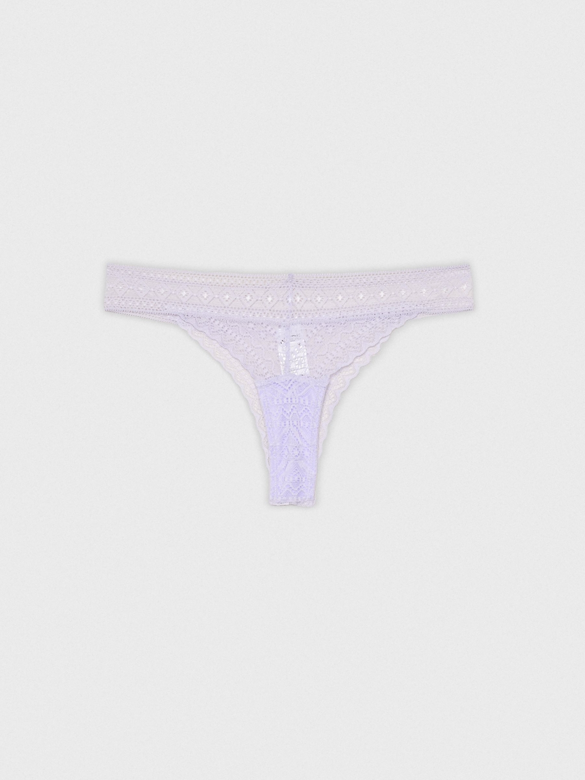 Tanga com cintura de renda violeta