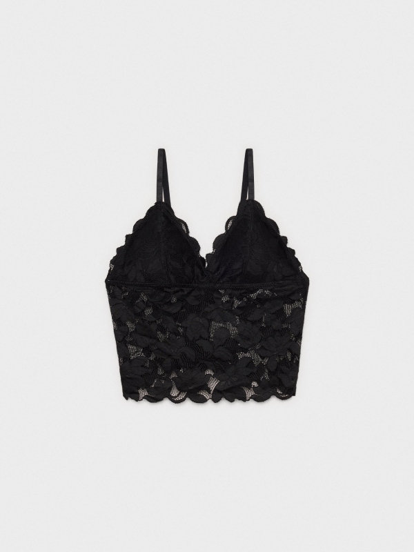 Floral lace bra black