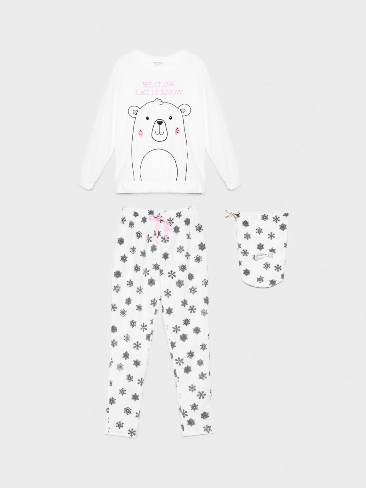 Pijama de urso polar branco