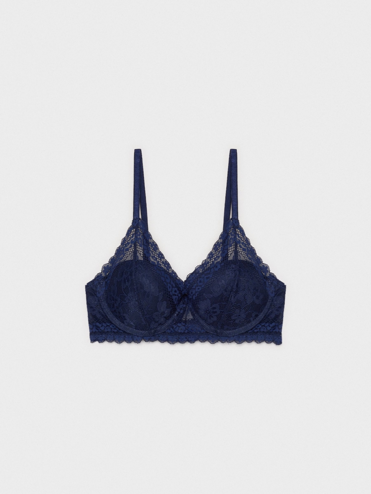 Blue lace bra navy