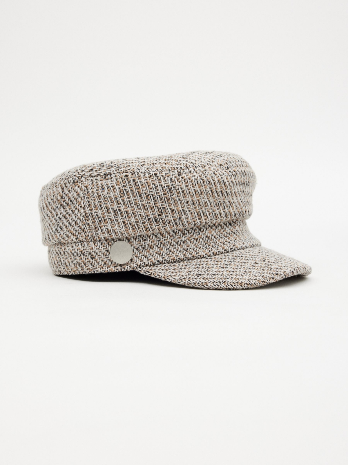 Gorra boina jacquard beige vista detalle