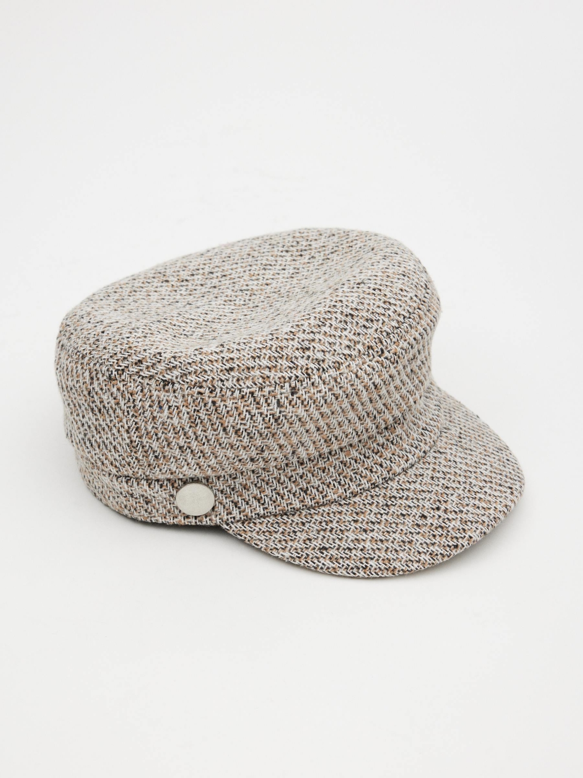 Gorra boina jacquard beige vista detalle