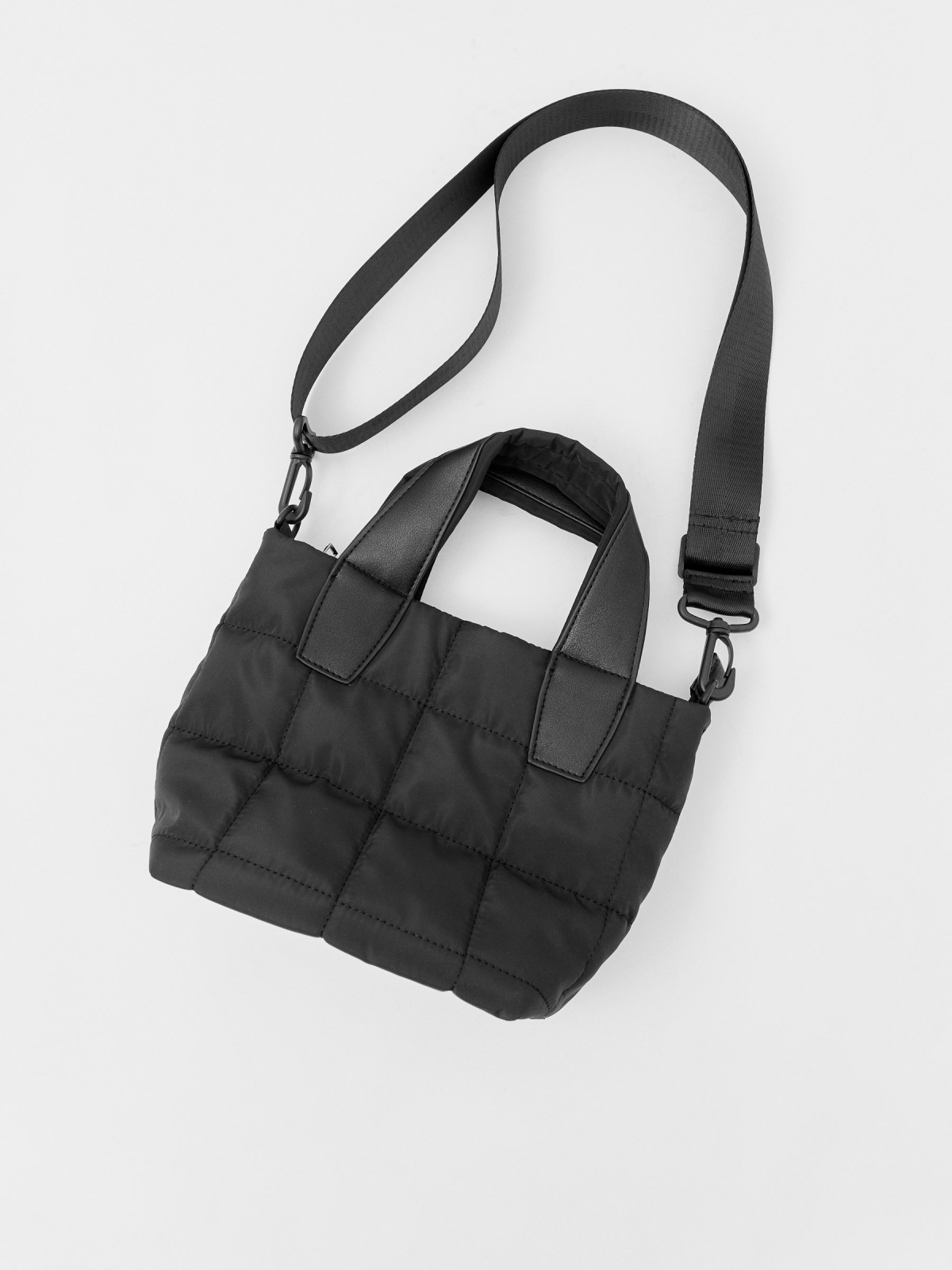 Mini nylon bag black detail view