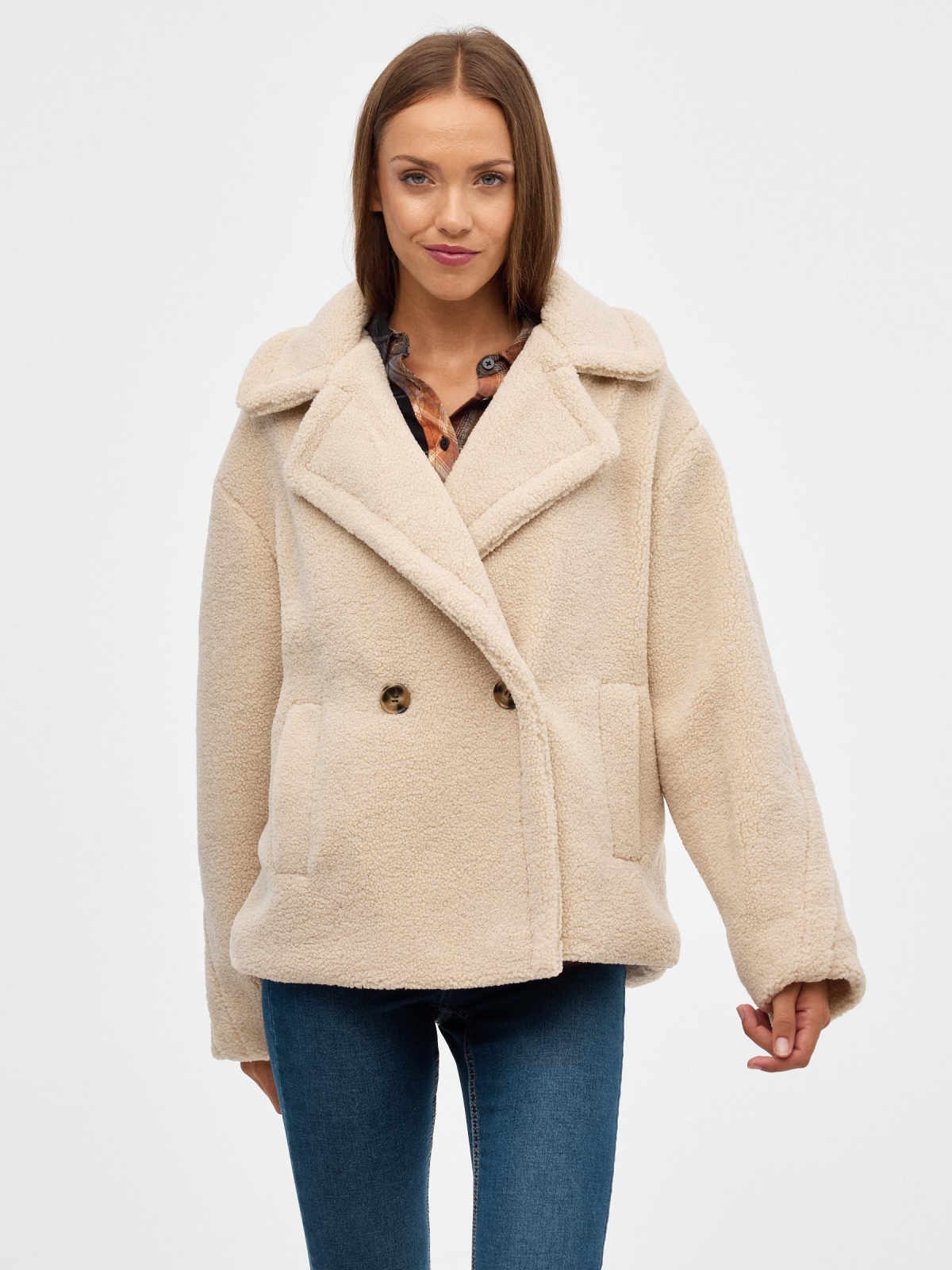 Short sheepskin coat