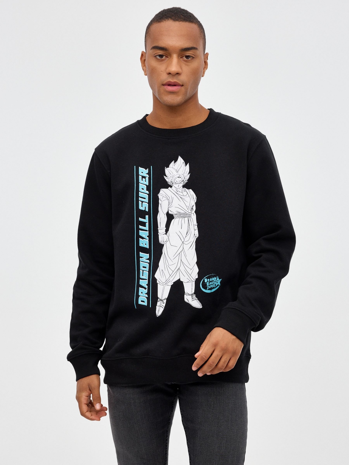 Sweatshirt Dragon Ball Super preto vista meia frontal