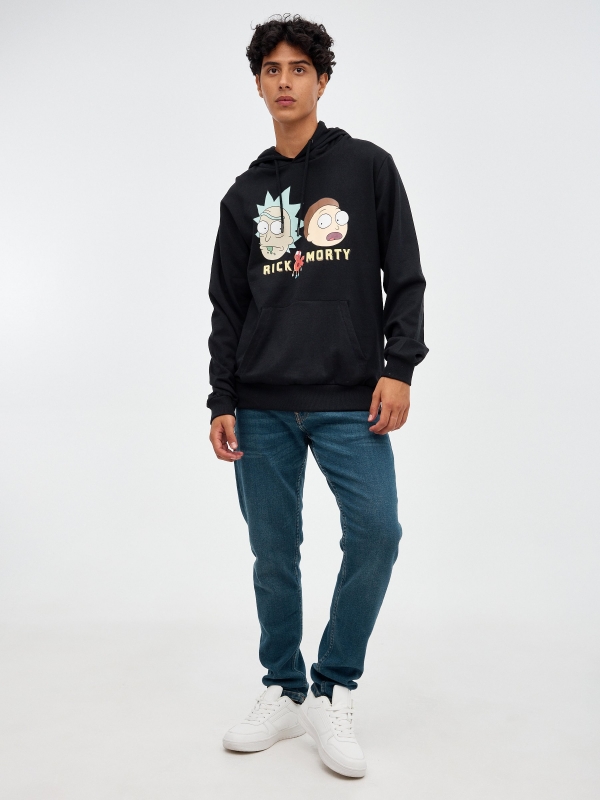 Sudadera Rick&Morty negro vista general frontal